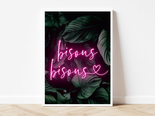 Bisous Bisous - Neon Pink - AureousHome