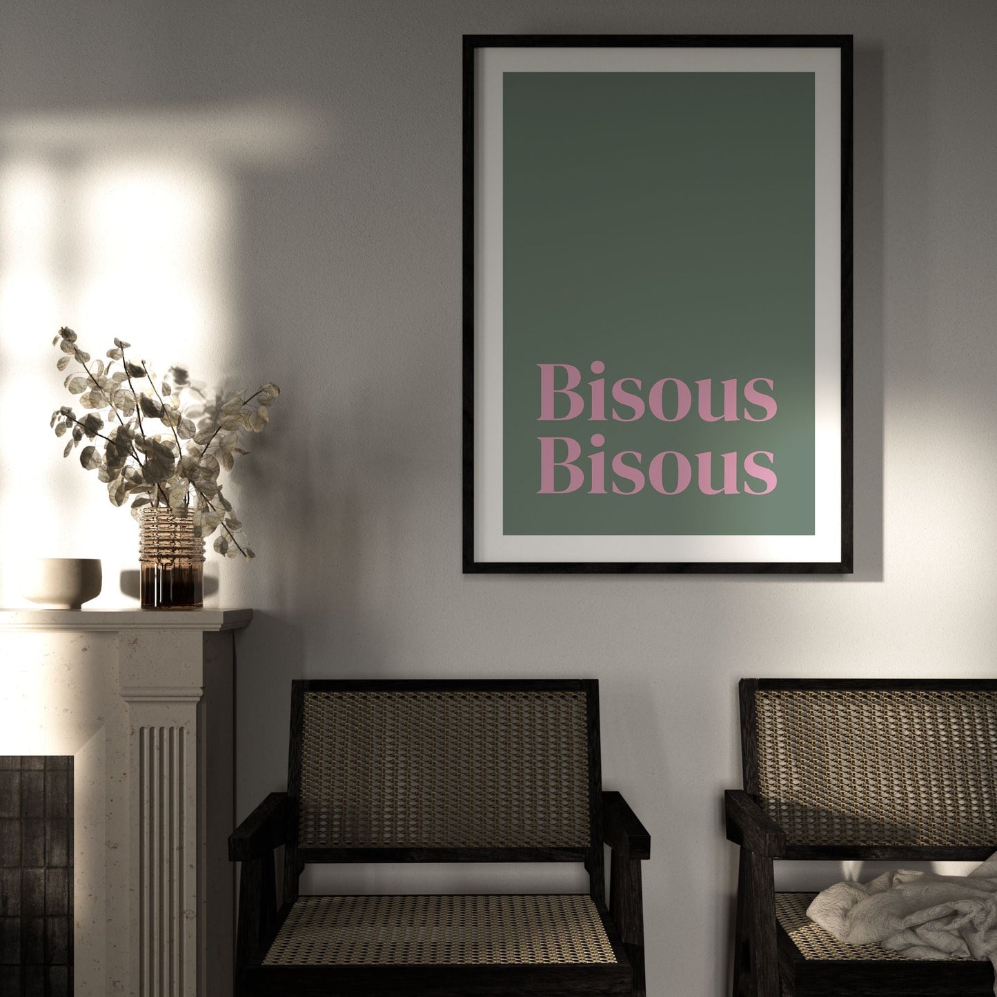 Bisous Bisous - Sage / Pink - AureousHome