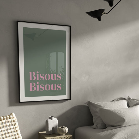 Sage Bisous Bisous Wall Art Print