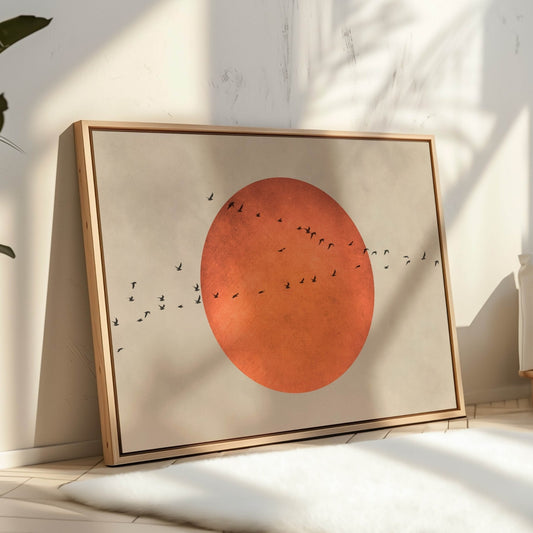 Blood Moon Framed Canvas - Horizontal - AureousHome