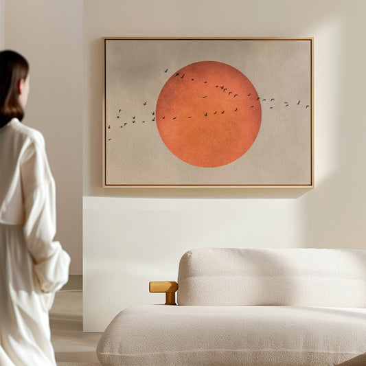 Blood Moon Framed Canvas - Horizontal - AureousHome