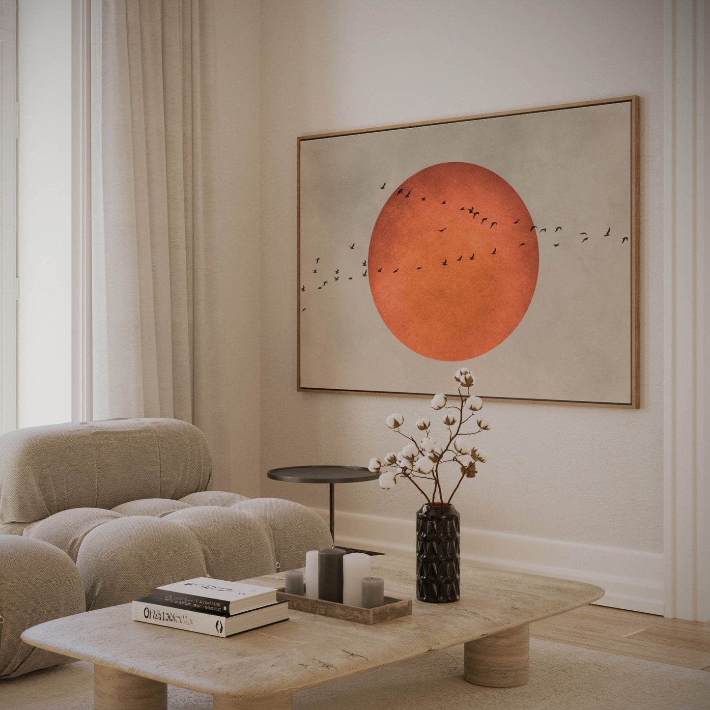 Blood Moon Framed Canvas - Horizontal - AureousHome