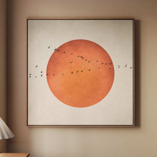 Blood Moon Square Framed Canvas - AureousHome