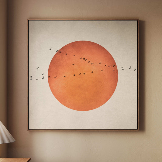 Blood Moon Square Framed Canvas - AureousHome