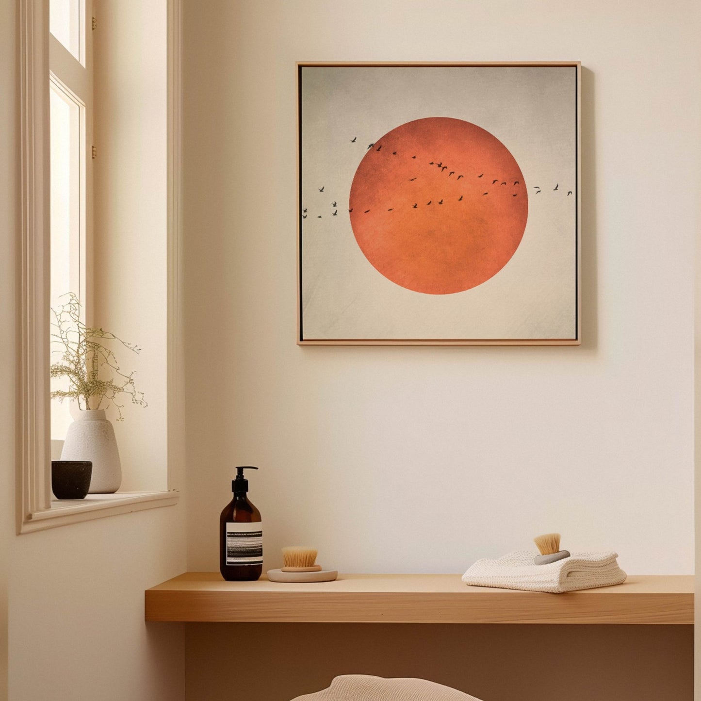 Blood Moon Square Framed Canvas - AureousHome