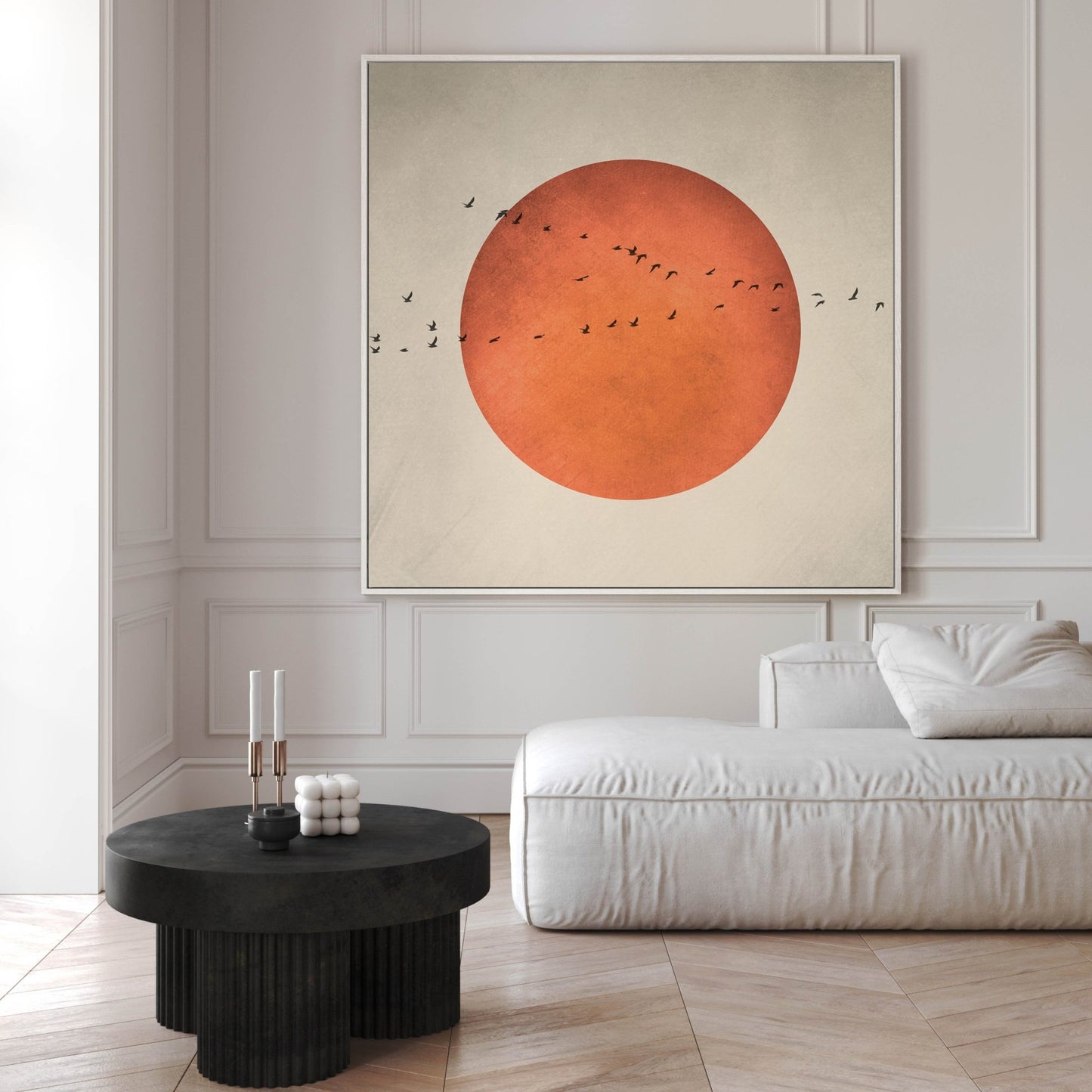 Blood Moon Square Framed Canvas - AureousHome