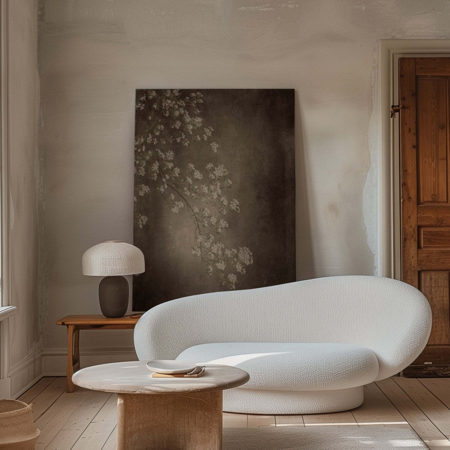 Blossom Framed Canvas - Espresso Brown - AureousHome