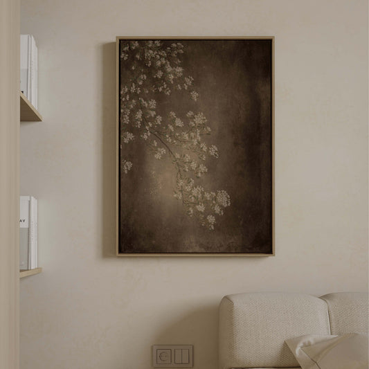 Blossom Framed Canvas - Espresso Brown - AureousHome