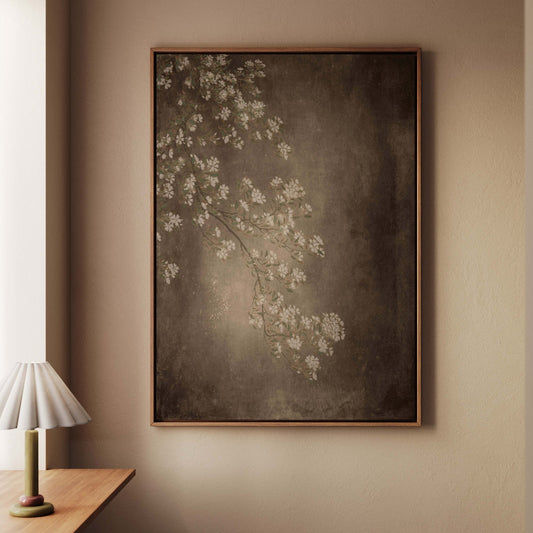 Blossom Framed Canvas - Espresso Brown - AureousHome