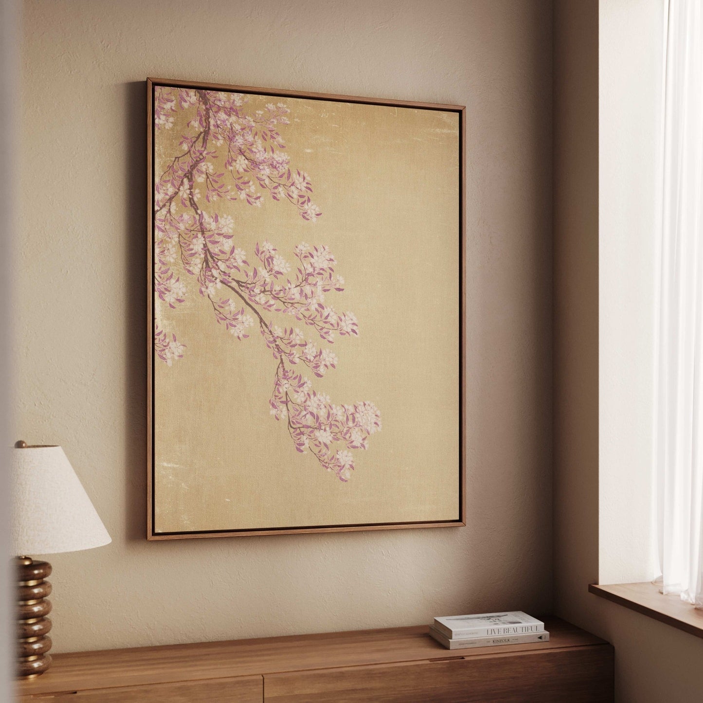 Blossom Framed Canvas - Honey - AureousHome