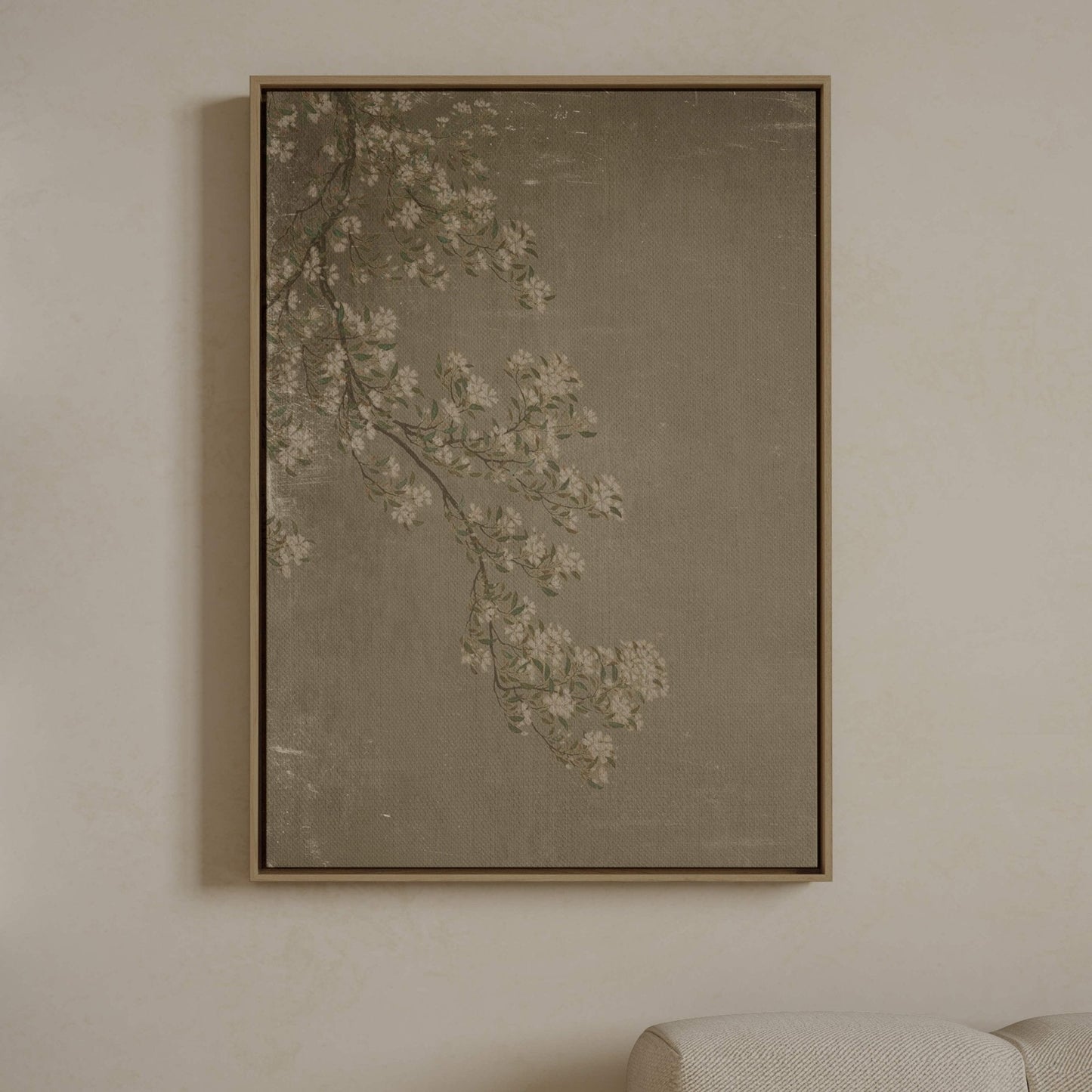 Blossom Framed Canvas - Vintage Green - AureousHome