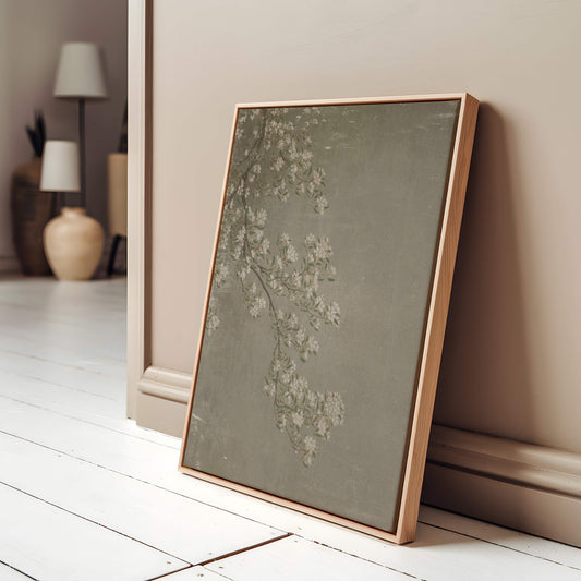 Blossom Framed Canvas - Vintage Green - AureousHome