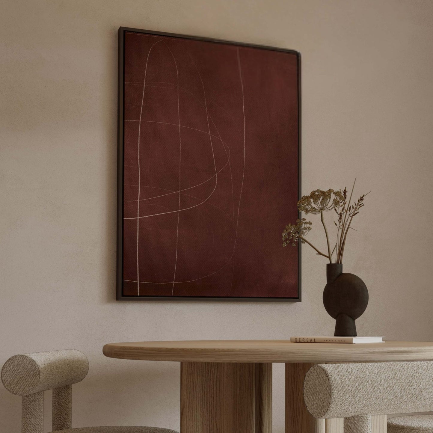 Bordeaux Framed Canvas - AureousHome