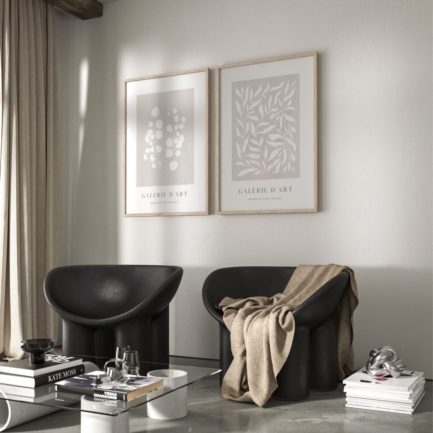 Botanicals Trio - Beige - AureousHome