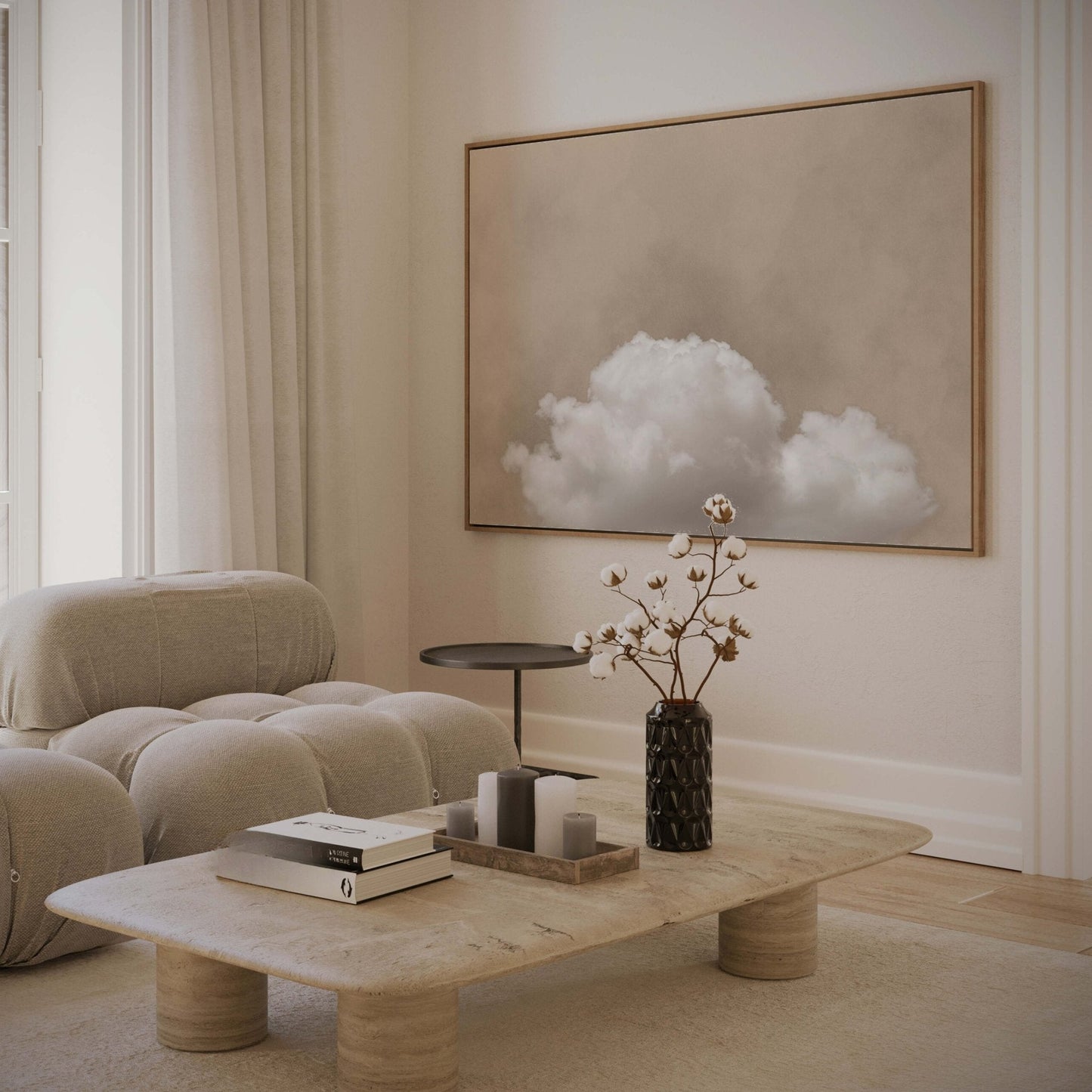 Boundless Framed Canvas Art - Horizontal / Beige - AureousHome