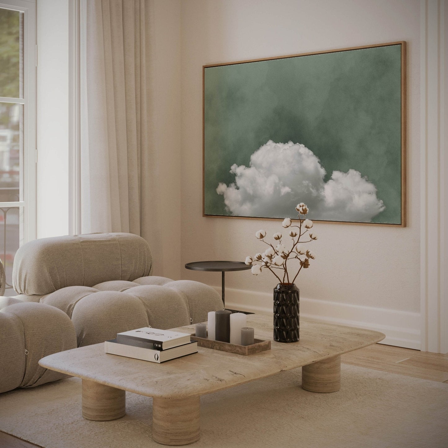 Boundless Framed Canvas Art - Horizontal / Sage - AureousHome
