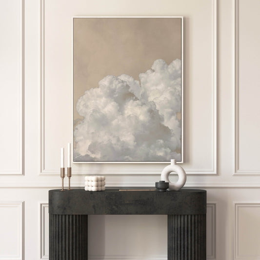 Breeze Framed Canvas - Beige - AureousHome