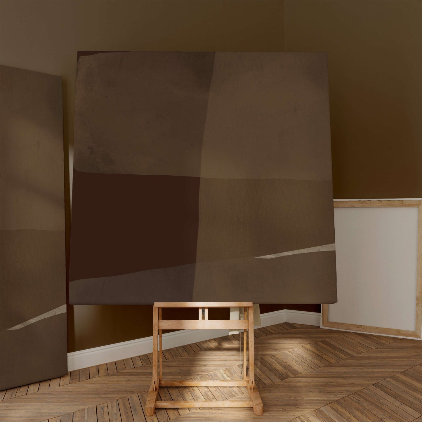 Burnt Umber Framed Canvas - AureousHome