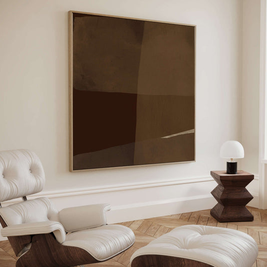 Burnt Umber Framed Canvas - AureousHome