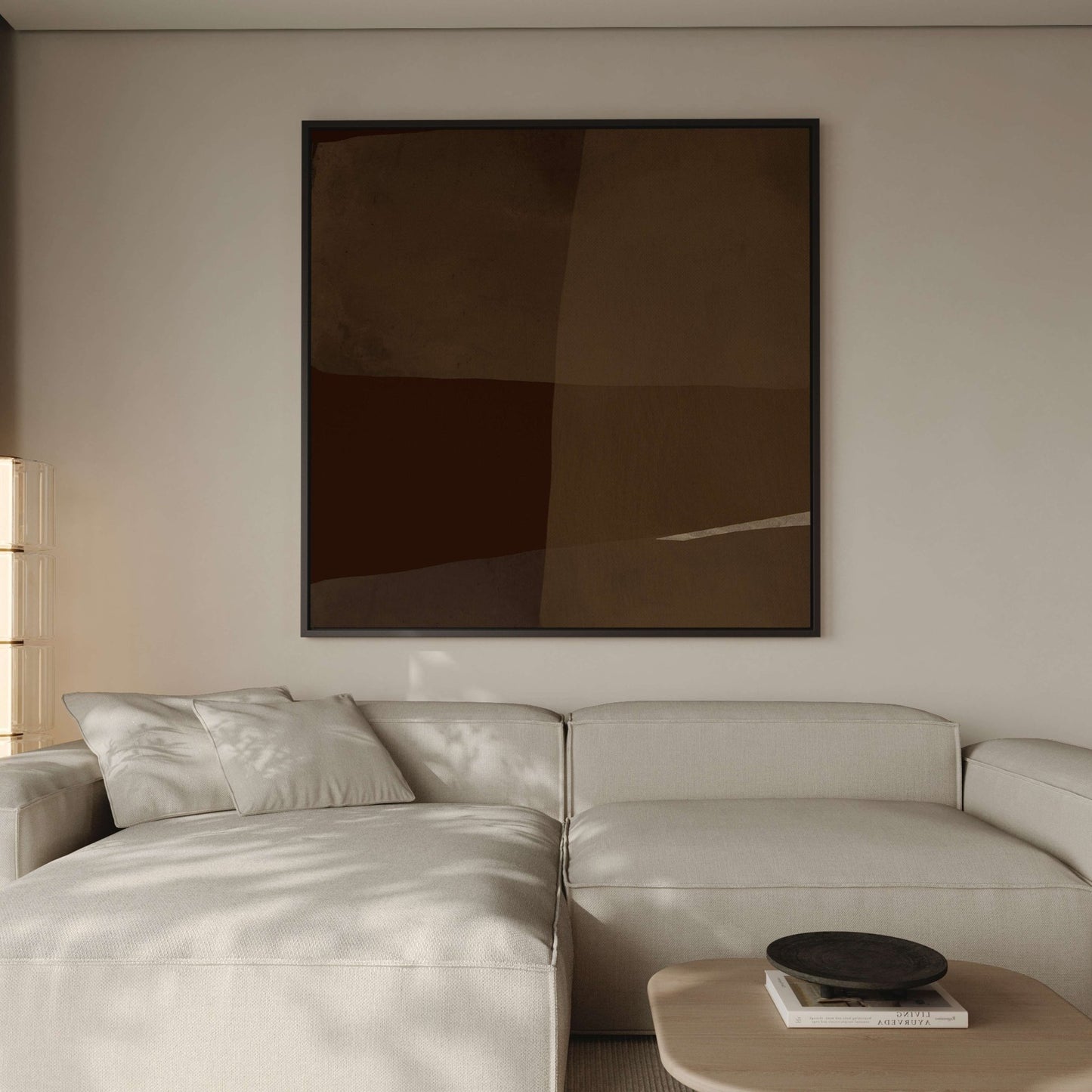 Burnt Umber Framed Canvas - AureousHome