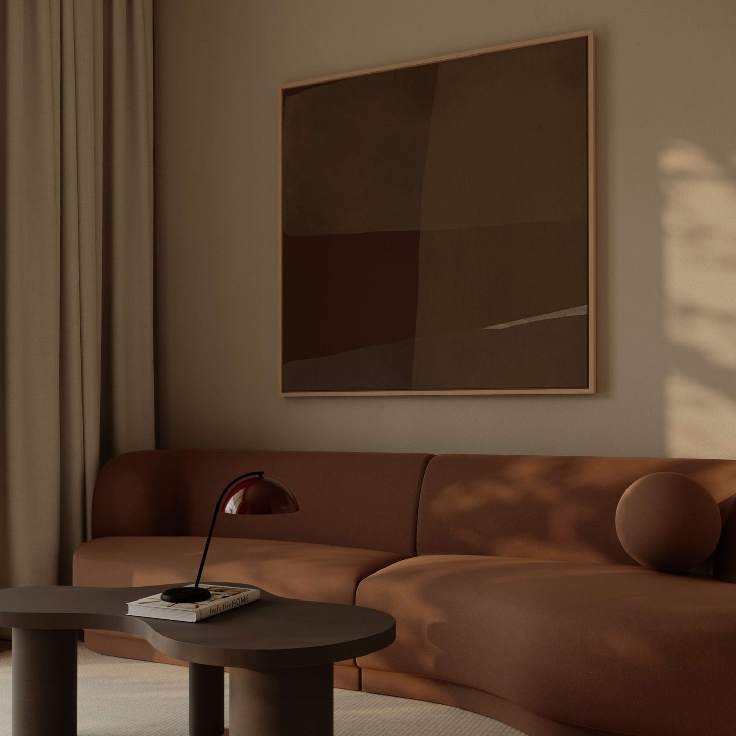 Burnt Umber Framed Canvas - AureousHome