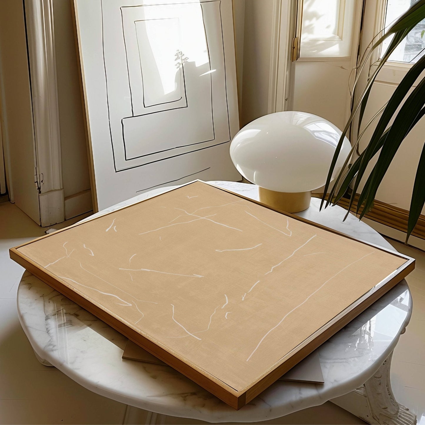 Buttermilk Square Framed Canvas - AureousHome
