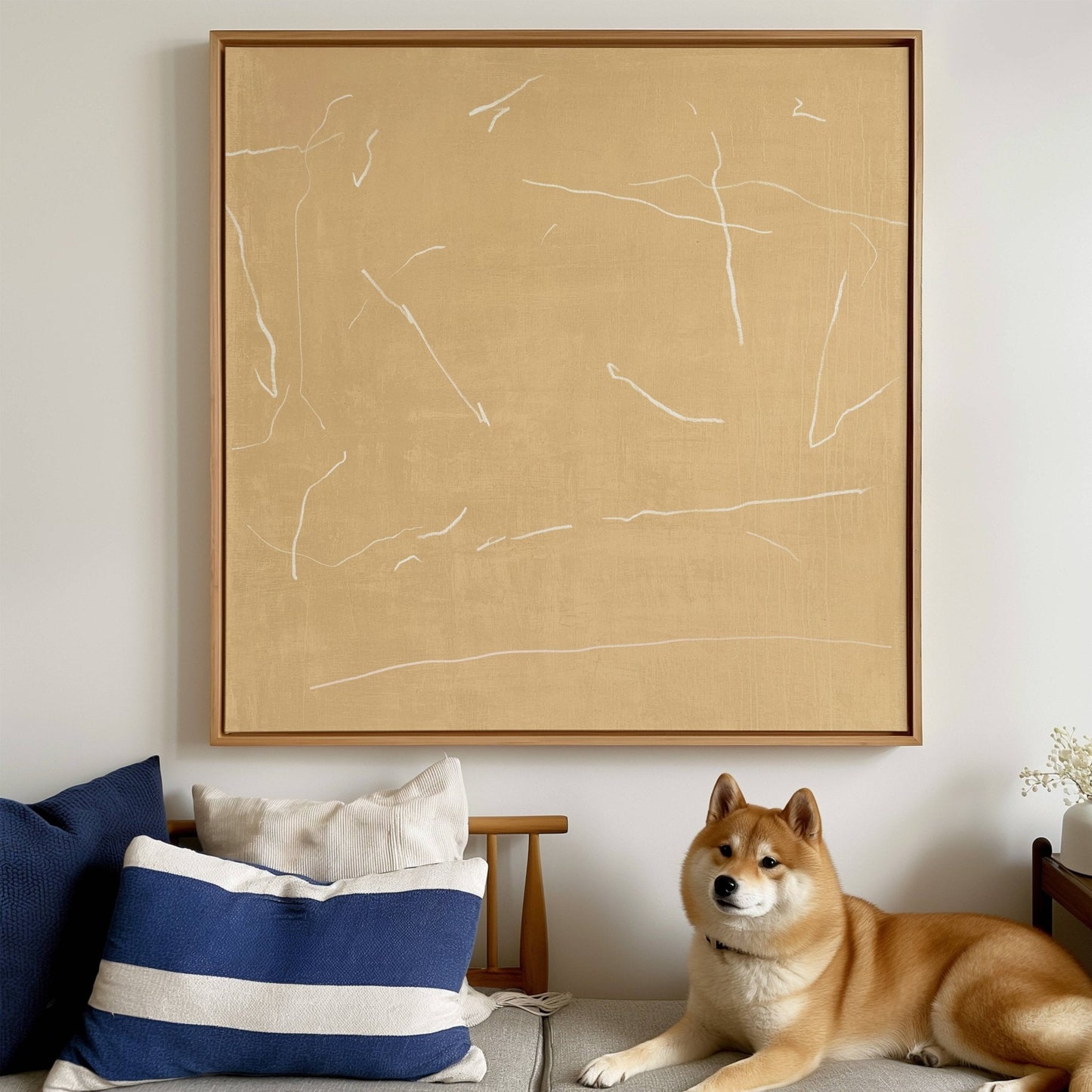 Buttermilk Square Framed Canvas - AureousHome