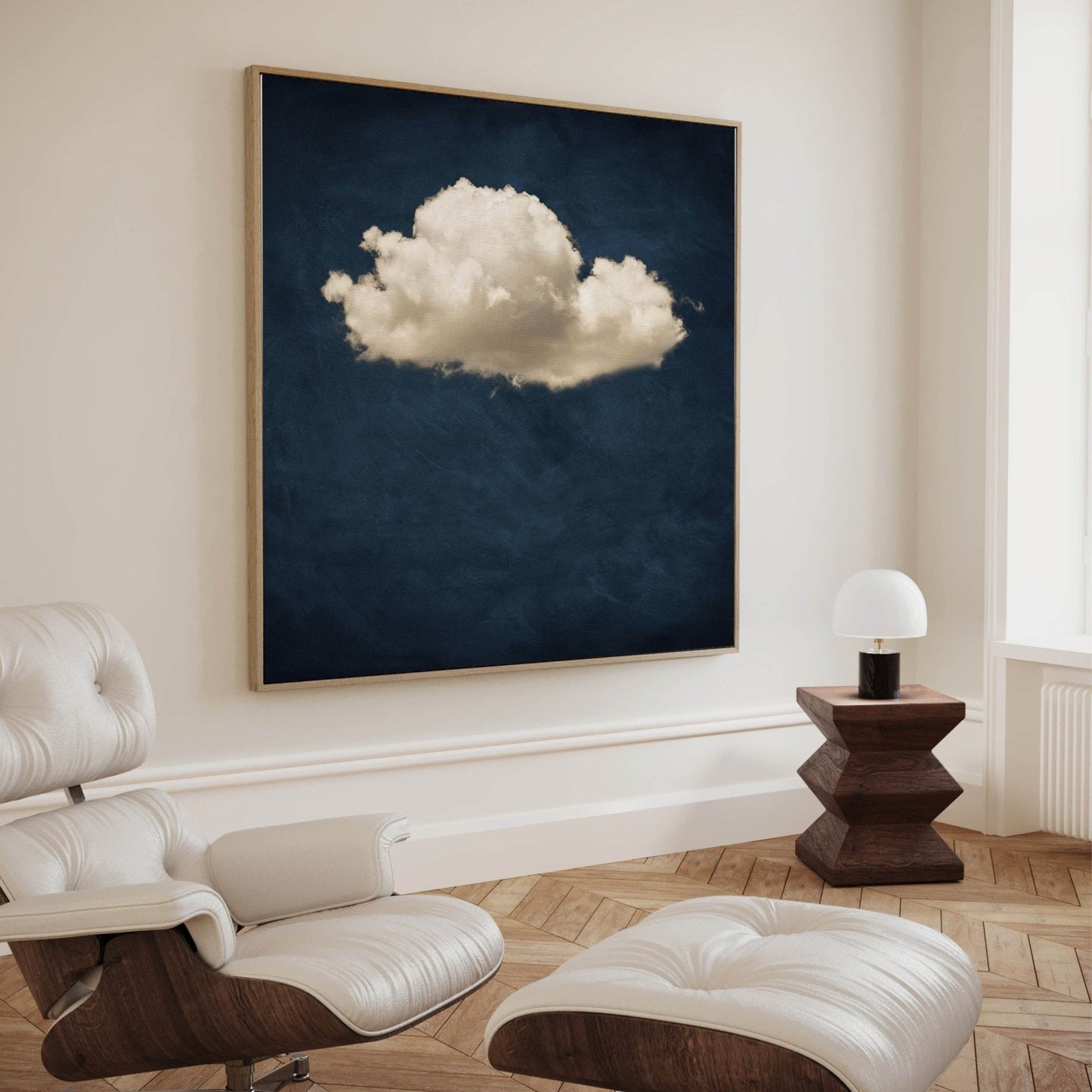 Calm Before the Storm Framed Canvas Art - Vintage Blue - AureousHome