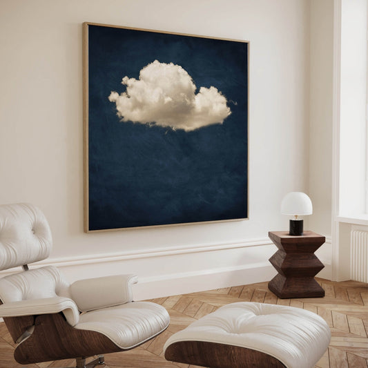 Calm Before the Storm Framed Canvas Art - Vintage Blue - AureousHome