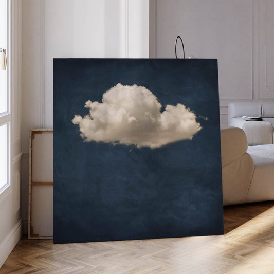 Calm Before the Storm Framed Canvas Art - Vintage Blue - AureousHome