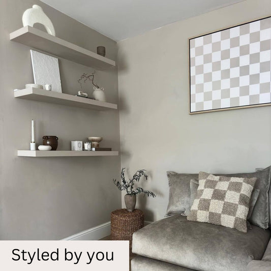 Checkerboard Framed Canvas - Neutral - AureousHome