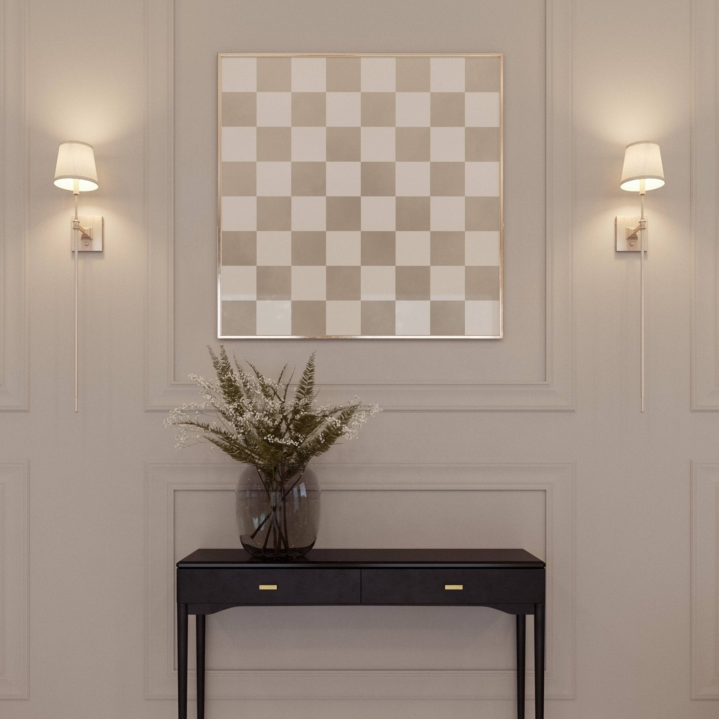 Checkerboard - Square / Neutral - AureousHome