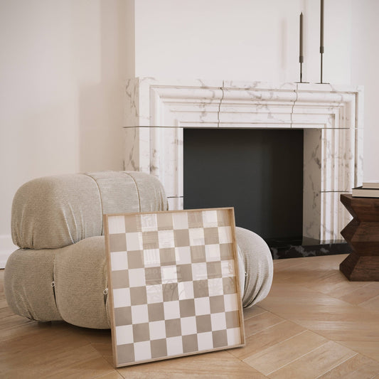 Checkerboard - Square / Neutral - AureousHome