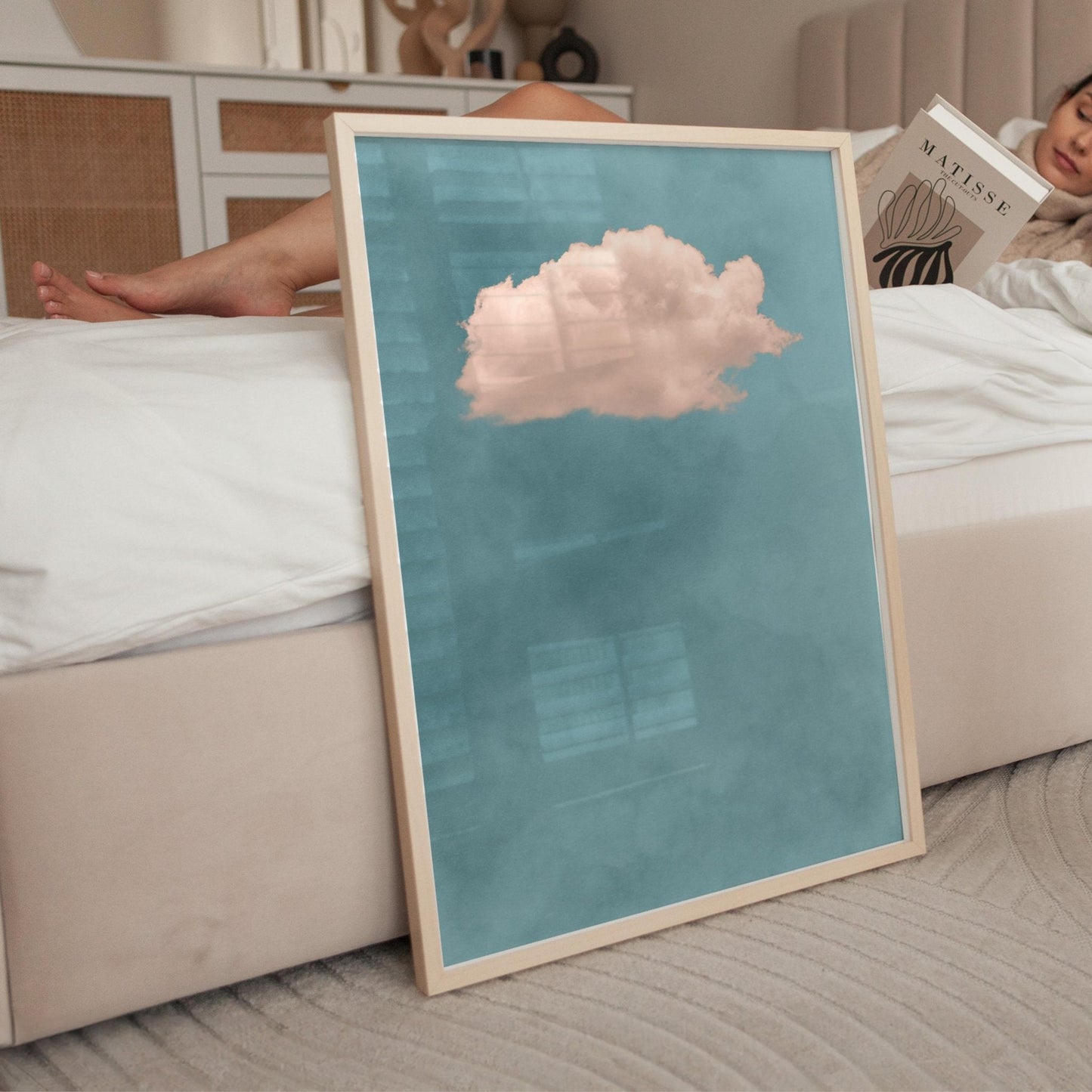 Contemplating Sky Blue / Blush - AureousHome