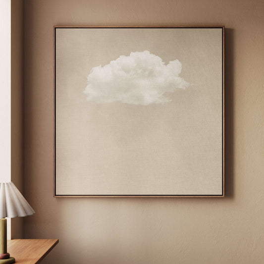 Contemplating Square Canvas - Beige - AureousHome