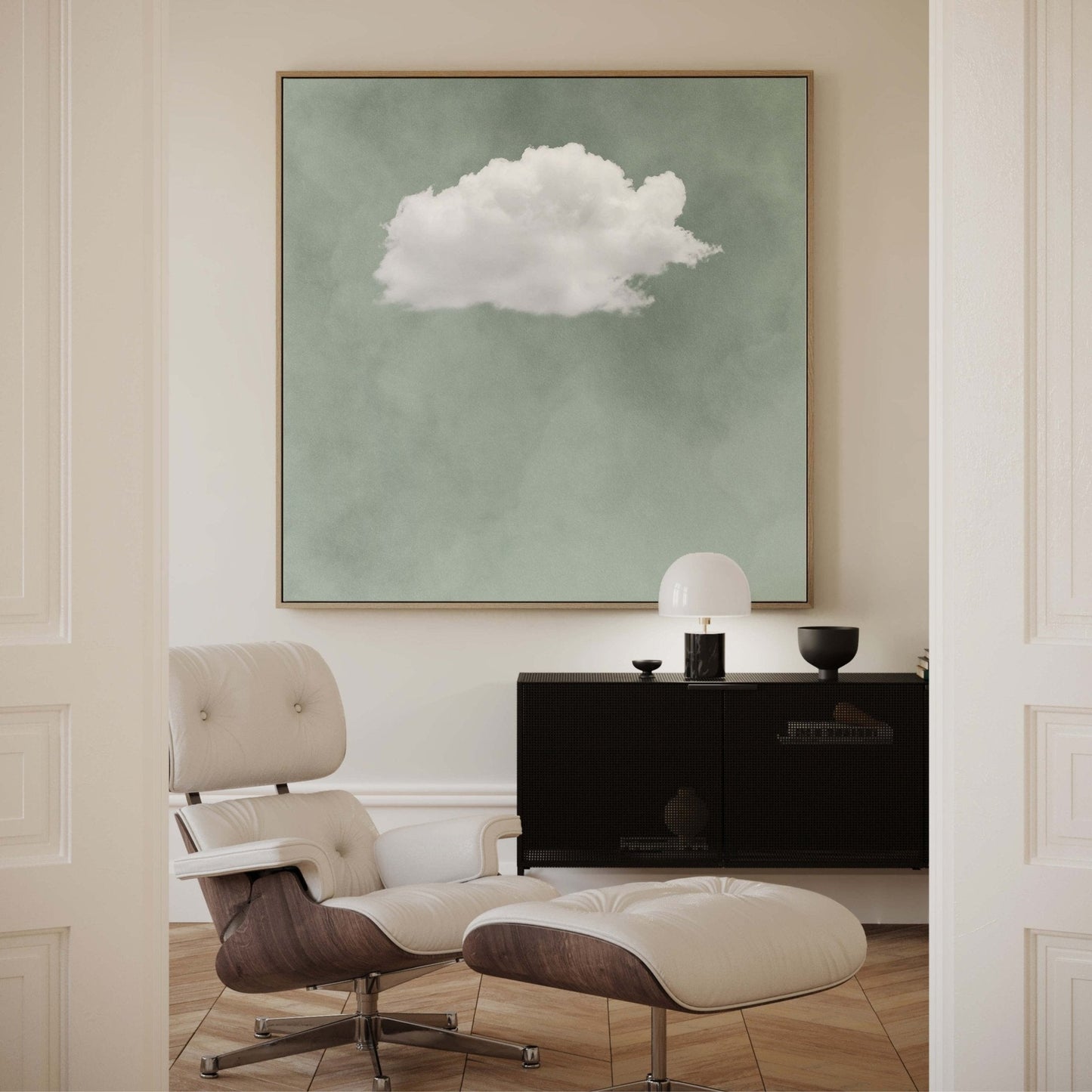 Contemplating Square Canvas - Sage - AureousHome