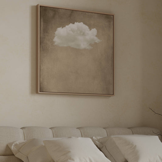 Contemplating Square Canvas - Sand - AureousHome