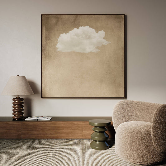 Contemplating Square Canvas - Sand - AureousHome