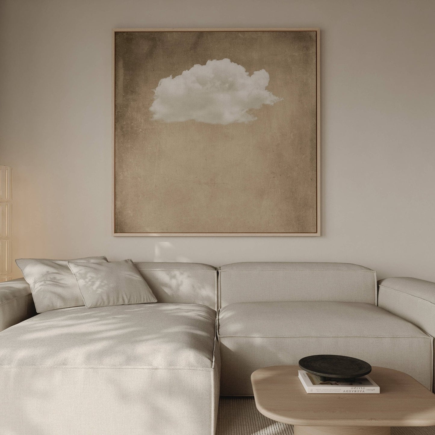 Contemplating Square Canvas - Sand - AureousHome