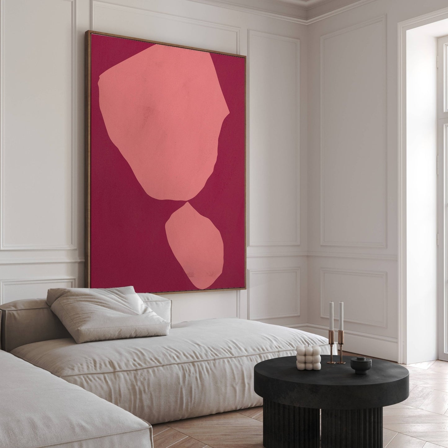 Copenhagen Framed Canvas Wall Art - Pink - AureousHome