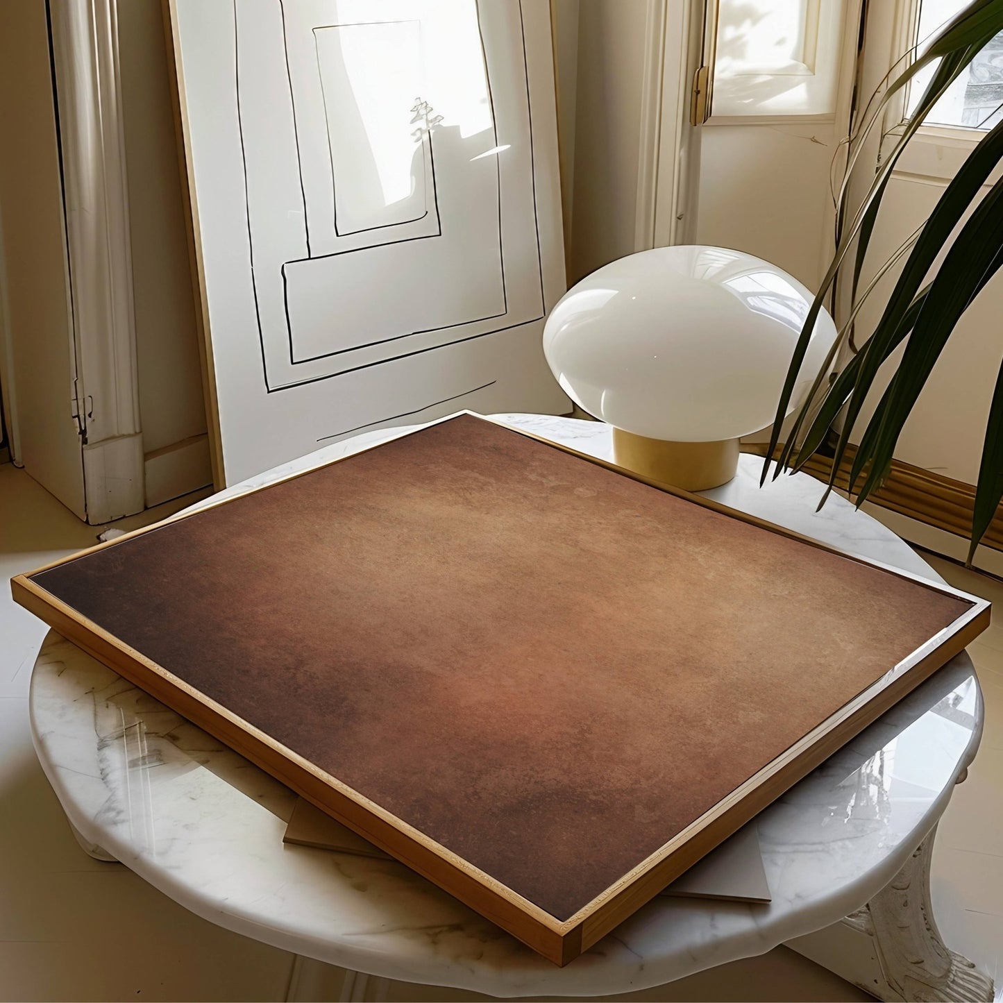 Copper Square Framed Canvas - AureousHome