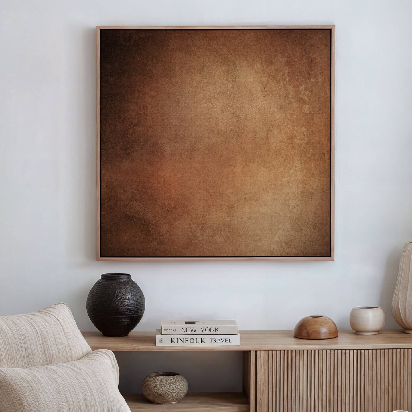 Copper Square Framed Canvas - AureousHome