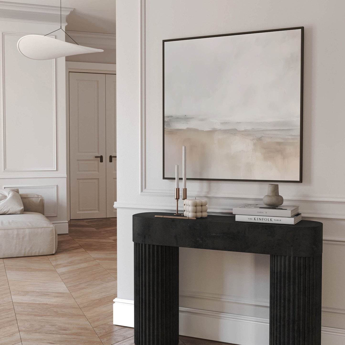 Côte Square Framed Canvas - AureousHome