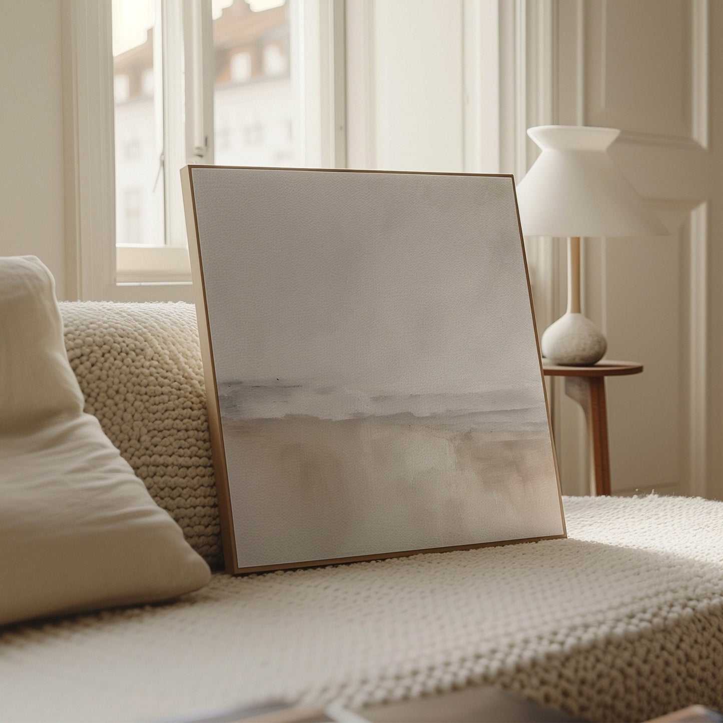 Côte Square Framed Canvas - AureousHome