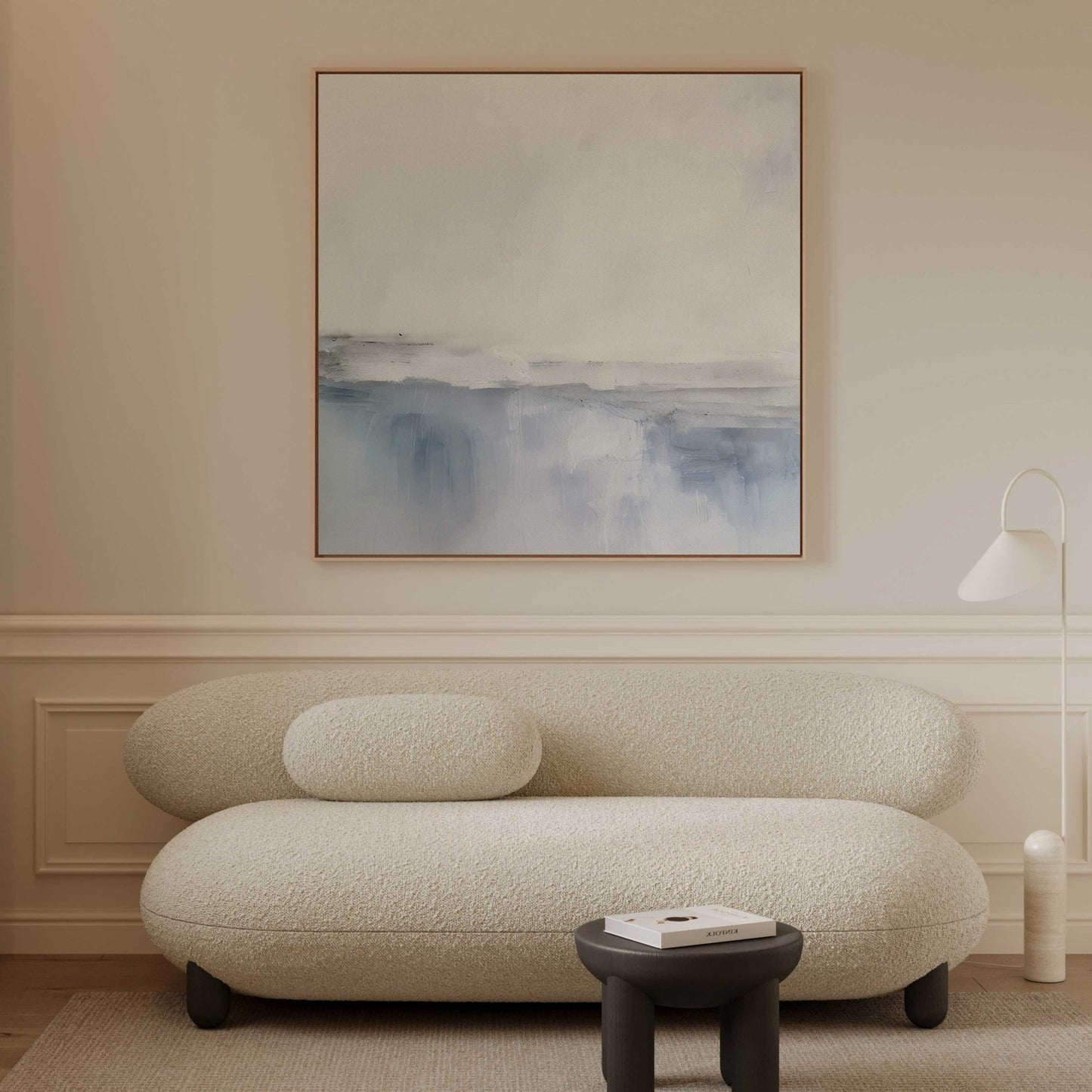 Côte Square Framed Canvas - Blue - AureousHome