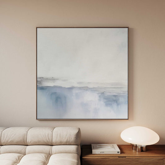 Côte Square Framed Canvas - Blue - AureousHome