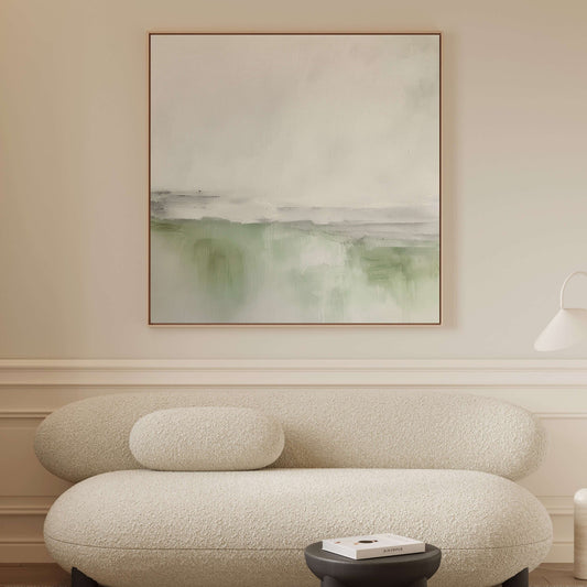 Côte Square Framed Canvas - Green - AureousHome