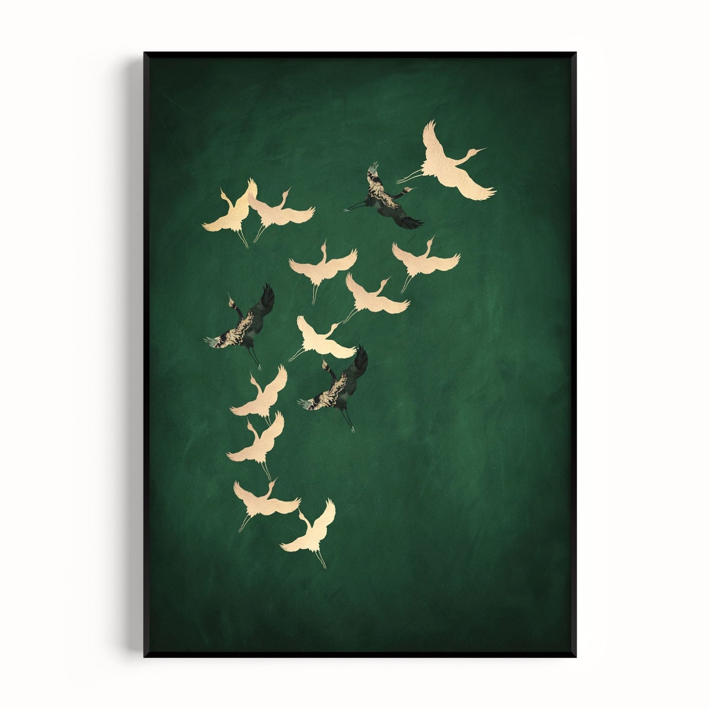 Cranes - Emerald / Gold - AureousHome
