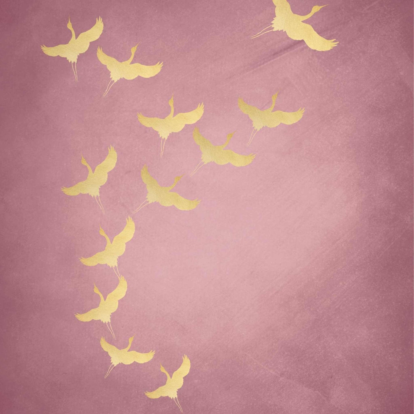 Cranes - Pink and Gold - AureousHome