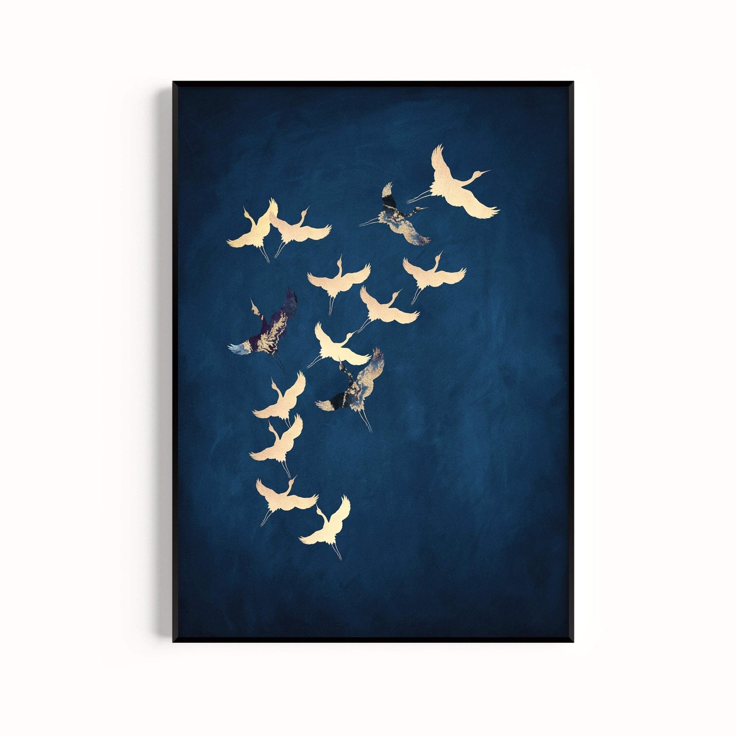 Cranes - Sapphire / Gold - AureousHome